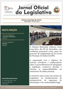 Jornal Oficial da Câmara - 240ª Edição