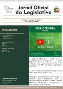 Jornal Oficial da Câmara - 233ª Edição
